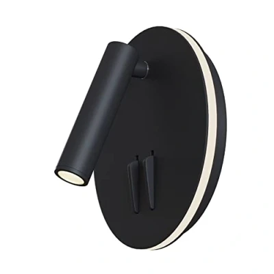 Immagine di MAYTONI DECORATIVE LIGHTING Applique lampada da parete Ios colore Nero in Alluminio 3000 К176 3000K 1x9W per interni, studio, camera letto, sala, non incl.