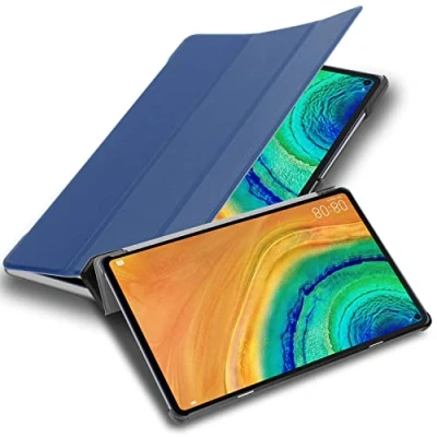 Immagine di Cadorabo Custodia Tablet compatibile CON Huawei MatePad PRO (10.8 Zoll) in BLU SCURO JERSEY Copertura Protettiva Molto Sottile di Similpelle Stile Libro Auto Wake Up e Funzione Stand