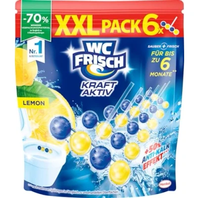 Immagine di Wc Fresh Kraft Profumatore attivo al limone, 6 x 50 g