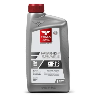 Immagine di TRIAX Powerfluid 450 CHF Fluido Completamente Sintetico (VERDE) per Servosterzi, Sospensioni Idropneumatiche, Chiusure Centralizzate, conforme alle specifiche CHF11S, 202 e 7.1. (1 quarto)