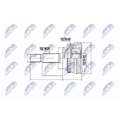 Immagine di NTY NPZ TY 056 Kit Giunto Omocinetico lato ruota TOYOTA: Yaris I Hatchback