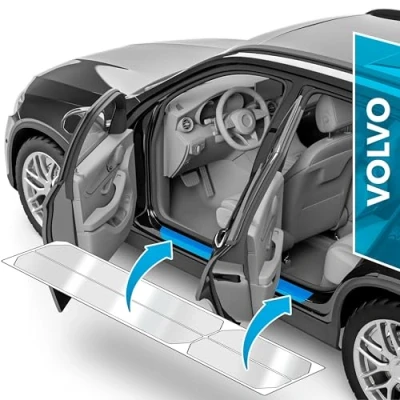 Immagine di uProtect Battitacco Auto AntiGraffio Pellicola per Volvo V90 2 (II) 235/236 I 2016 2024 Protezione Accessori Tuning Portiera Trasparente Lucido