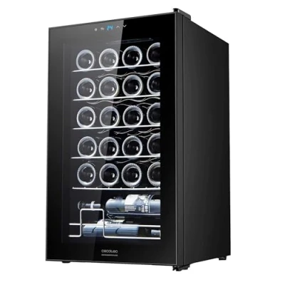 Immagine di Cecotec Grandsommelier Bolero 2450 Black Compressor, 24 bottiglie di capacità, ad alte prestazioni, silenzioso, temperatura su misura tra 5 e 18 C, controllo tattl