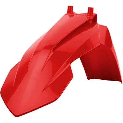 Immagine di POLISPORT 8572200003 Parafango anteriore replica OEM realizzato in plastica lucida durevole e resistente compatibile con le moto GAS colore rosso