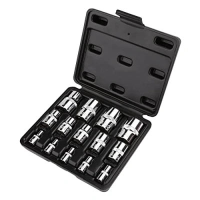 Immagine di Amazon Basics Set di chiavi a bussola E Torx stella, 14 unità, 14.5 x 13 4.5 cm