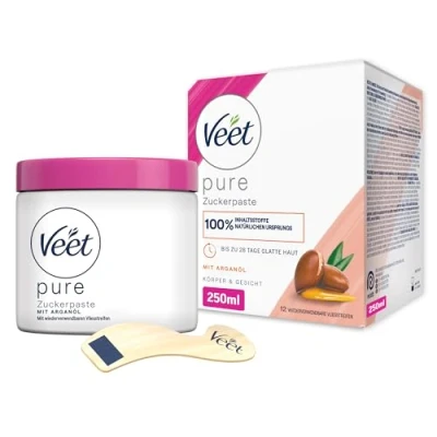 Immagine di Veet Pasta di zucchero per la depilazione della pelle, sensibilmente liscia fino a 4 settimane, 1 confezione da 250 ml