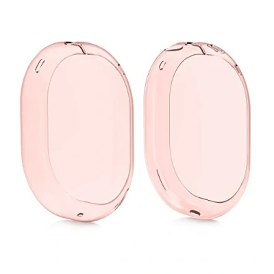 Immagine di kwmobile Custodia Trasparente Cuffie Compatibile con Apple AirPods Max Cover TPU Copri Padigioni Antigraffio fucsia/trasparente