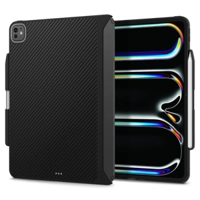 Immagine di Spigen Cover Enzo Aramid Compatibile con iPad Pro 11 pollici (2024) 5a Generazione M4 Nero