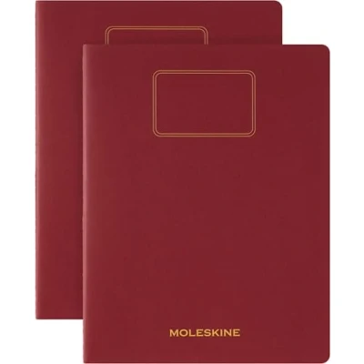 Immagine di Moleskine Student Cahier Journal, Set 2 Quaderni per Appunti con Pagine Bianche Staccabili, Copertina in Cartone e Adesivi, Colore Rosso, Formato XXL 21,6 x 27,9 cm