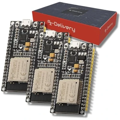 Immagine di AZDelivery 3 x Scheda di sviluppo ESP32 NodeMCU WiFi con CP2102 (modello successivo a ESP8266) compatibile Arduino incluso un E Book!