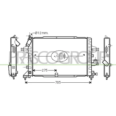 Immagine di PRASCO OP410R003 Radiatore motore Alluminio 600 396 23 Alette di raffreddamento montate meccanicamente OPEL: Zafira B, Astra H Caravan, GTC