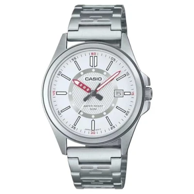 Immagine di Casio Orologio Analogo al Quarzo Uomo con Cinturino in Acciaio Inossidabile MTP E700D 7EVEF