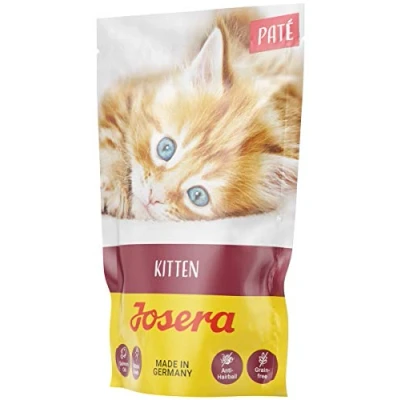 Immagine di JOSERA Paté Kitten (16 x 85 g) cibo per gatti senza cereali con pollo, carota e olio di salmone, umido alta qualità in crescita, confezione da 16
