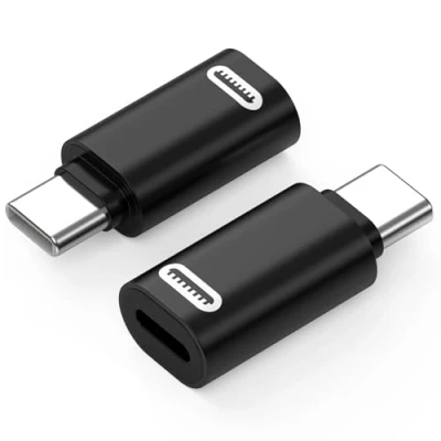 Immagine di MoKo Adattatore USB C Maschio a Lightning Femmina, 2 PZ Connettori Femmina Maschio, Convertitore iPhone 15/15 Pro/15 PRO Max/15 Plus, iPad PRO/Air, Non per Audio/OTG, Nero PD