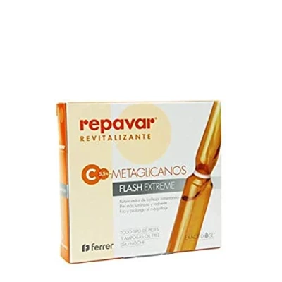 Immagine di Repavar Rivitalizzante Siero Metaglicano Flash Extreme Effetto Tensore Immediato A base di Vitamina C Pelle più Luminosa e Radiosa Fissa il Trucco 5 Fiale da 1 ml