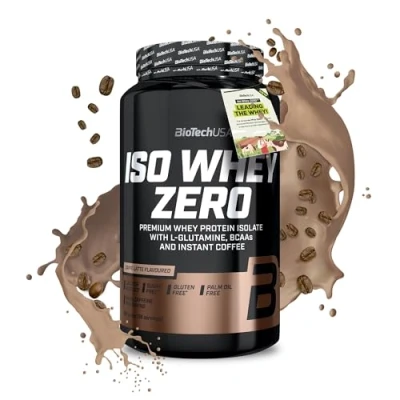 Immagine di BioTechUSA Iso Whey Zero Premium Protein Isolate Grass Fed Enzyme Free Sugar and Gluten free, 908 g, Caffé Latte