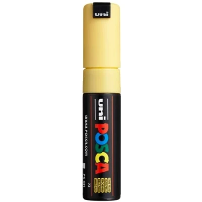 Immagine di Uni Ball M PC8K B Marcatore Posca a Tempera, Scalpello, 8 mm, Giallo Chiaro