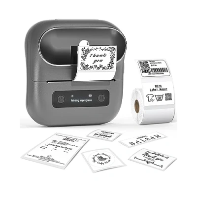 Immagine di Phomemo M220 Stampante per etichette Bluetooth, autoadesiva, codice a barre, vendita al dettaglio, ufficio, compatibile con telefoni e sistema PC