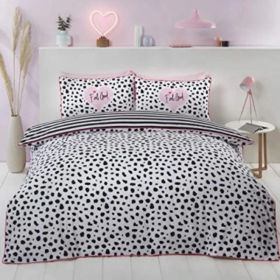 Immagine di Rapport Set Copripiumino Dalmation, Cotone Policotone Poliestere, Nero, Doppio