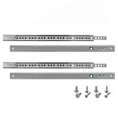 Immagine di HELPMATE Guide per cassetti, 17 mm, lunghezza 310 set da 4 paia di pezzi, estraibili a sfera, parziali, in acciaio zincato, argento, con materiale fissaggio incluso