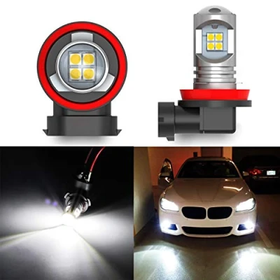 Immagine di SageSunny H11 H8 H9 LED Lampadina fendinebbia DC 10 30V 6000K Xenon Bianco Super Luminosa per Sostituzione Luci Auto alogena DRL o (2 pezzi)
