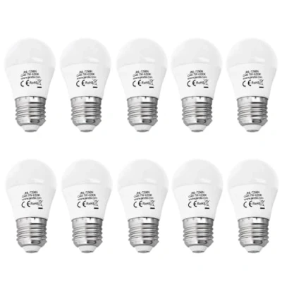 Immagine di JANDEI Confezione da 10 mini lampadine LED G45, base E27, 7W, Bianco Neutro 4200K per Lampade Soffitto, Sistemi di Illuminazione, applique Decorative, luci Comodino. Risparmio energetico
