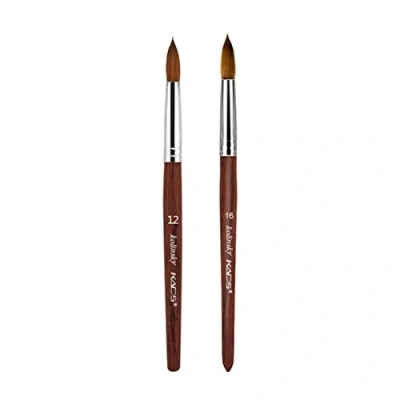 Immagine di KADS 100%, Kolinsky Sable, pennello per nail art, in acrilico, con manico legno rosso, spazzola unghie, strumento manicure 12,14,16 #