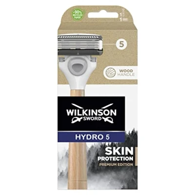 Immagine di Wilkinson Sword Rasoio Hydro 5 Skin Protection Premium Edition a lame Confezione con 1 manico in legno e testina