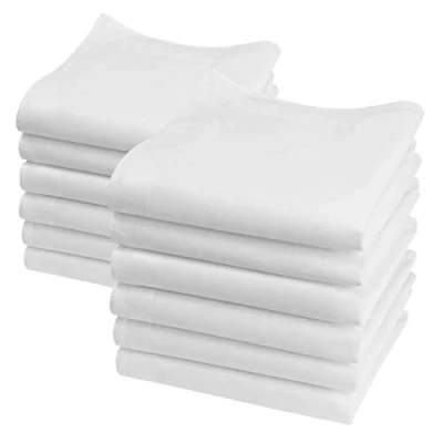 Immagine di Merrysquare Piccoli Fazzoletti Tinta Unita Modello LILLIPUT 23cm x 100% Cotone (Bianco)