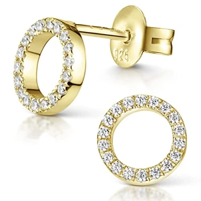Immagine di MATERIA by Matthias Wagner Orecchini a cerchio in Argento 925 da donna con zirconi, sterling