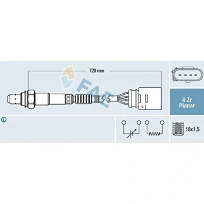 Immagine di FAE 77204 Sonda lambda VOLKSWAGEN: Golf 4, Bora Sedan, 4 Variant, AUDI: A4 B7 Avant, A3 Hatchback, B5 SKODA: Octavia 1 Combi