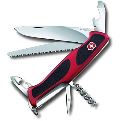 Immagine di Victorinox, Ranger 55 Grip, Coltello Svizzero, Originale, Multiuso, Campeggio, 12 Funzioni, Lama, grande, Apriscatole, Bloccabile, Lama a una mano