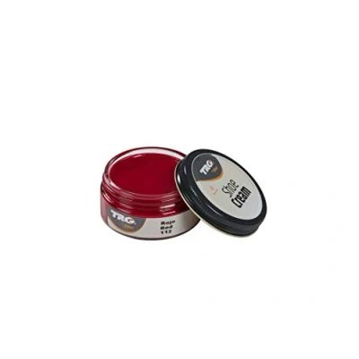 Immagine di TRG The One Crema protettiva per scarpe in pelle a base di cera Bitume e sintetica Nutre, dona lucentezza mantiene il colore Shoe Cream, Rosso 112, 50 ml