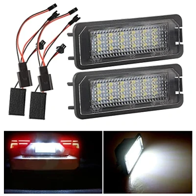 Immagine di UPXSXT Maimiao LED Luci Targa Kit 12V 6000K Bianca 18 SMD con CanBus nessun errore Resistenza Per Golf 4 5 6 Polo 9N/6R Passat B6/CC EOS PHAETON ecc, 2 Pezzi