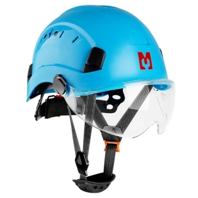Immagine di Mustbau Casco di Sicurezza EN397, Cappello Rigido con Banda Assorbente e Visiera, Regolabile da 53 a 63cm, Materiale ABS Resistente Per Uomini Donne Blu