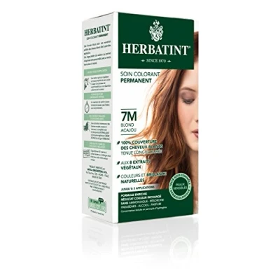 Immagine di Herbatint Cura colorante permanente per capelli 7 m biondo mogano, 150 ml, senza ammoniaca, 100% di copertura dei bianchi, testata dermatologicamente pelli sensibili, con 8 estratti