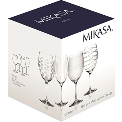Immagine di MIKASA Bicchieri da brindisi Martini, 290 ml, 4 Pezzi, Vetro, Argento, 20 x 17 cm