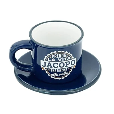 Immagine di CLEARCO Tazzina da caffè in gres porcellanato personalizzata con piattino Jacopo