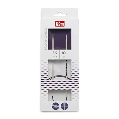 Immagine di Prym Circular Knitting Pins Ergonomics 80 cm 3.50 mm Ferri da Maglia circolari, Design ergonomico, Lunghezza 3,5 x cm, Materiale Sintetico ad Alte Prestazioni, Multi Colour, 17 3 1