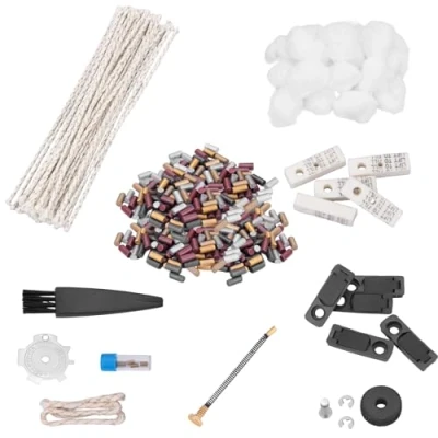 Immagine di Set di Accessori per Accendini a Benzina, Confezione Pezzi Ricambio Accendini, Incl. Pietre Focaie, Cotone Idrofilo, Stoppino, Guarnizione, Feltro, Spazzola e Cacciavite