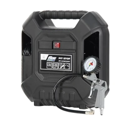 Immagine di FIAC Compressore d&#039;Aria Portatile PIT STOP, Aria Oil Free con Tubo Flessibile, Pistola di Gonfiaggio Manometro e 6 Ugelli, Pressione Massima 8 Bar, Potenza 1.5 CV