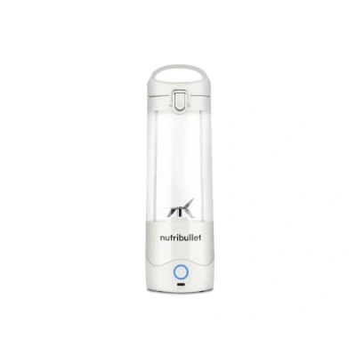 Immagine di nutribullet Frullatore portatile in bianco Potente lama di estrazione, tazza da 475 ml, coperchio asporto, cavo ricarica USB C e guida utente Offre oltre 15 cicli miscelazione Frullati