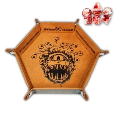 Immagine di Power Beast Dungeon Tavola Dadi Beholder, Vassoio Dadi, Set di +7 Pezzi Inclusi, Poliedrici, D&amp;D, Dungeons And Dragons, DND, Master, Giochi Ruolo.