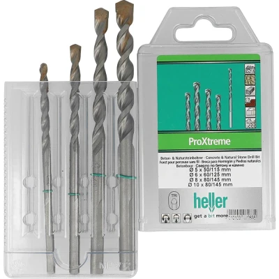 Immagine di Heller ProXtreme 28263 5 Acciaio KIT punte per calcestruzzo 4 parti mm, 6 8 10 mm Alberino triangolare 1