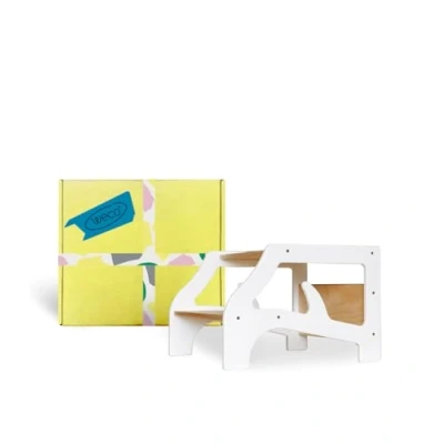 Immagine di Weco Sgabello con 2 gradini in legno per bambini Scale Mobili bagno, cucina, cameretta dei a partire dai anni WC