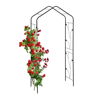 Immagine di Relaxdays Arco per Rose Rampicanti da Giardino, Sostegno Piante, HLP: 213 x 106 41 cm, Supporto in Ferro, Nero, 202 cm