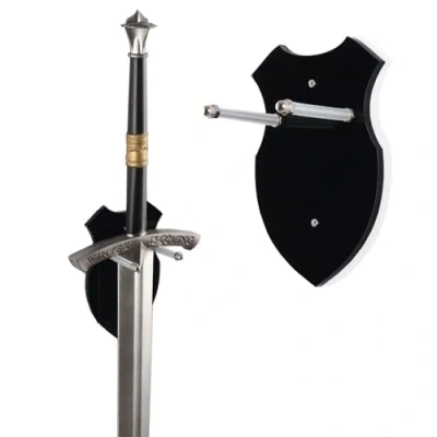 Immagine di Supporto da parete per spada, gancio pugnale, ascia, chiave, senza display verticale (nero, 1 set)