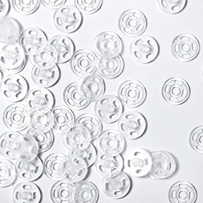 Immagine di 40 Paia Bottoni Automatici Plastici Trasparenti Invisibili da Cucire a Pressione Trasparente (7 mm/ 0,27 Pollici)