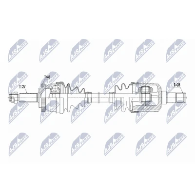 Immagine di NTY NPW KA 414 Albero motore / Semiasse Assale anteriore Sx 673mm KIA: Carens III (UN) 1.6 CVVT, 2.0 CRDi 115, 140, 135 2006