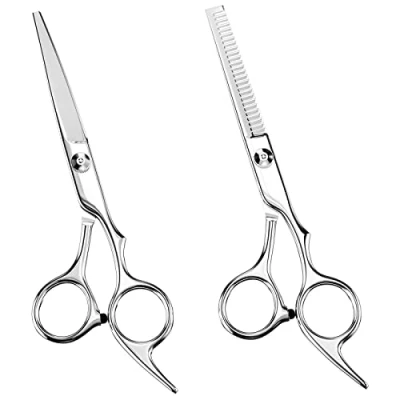 Immagine di Uootach 2 Pezzi Forbici parrucchiere, per lo styling dal taglio ultra affilato e preciso, da parrucchiere sfoltire modellare, Adatto a casa,